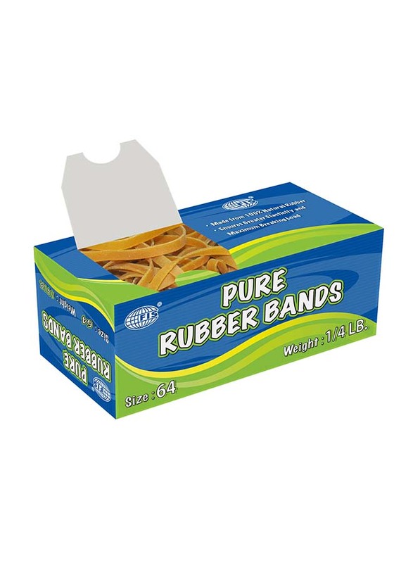 FIS Pure Rubber Bands, 64 Size, Yellow