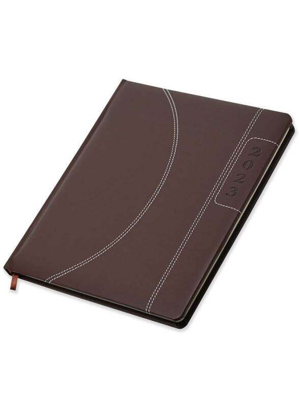 

FIS 2023 Arabic/English/French Classico Executive Diary, 21x26cm, 128 Sheets, 70 GSM, FSDI703AE23, Brown