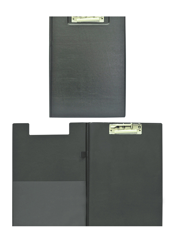 FIS PVC Clip Board Double with Pressure Clip, A4 Size, FSCB0304BK, Black
