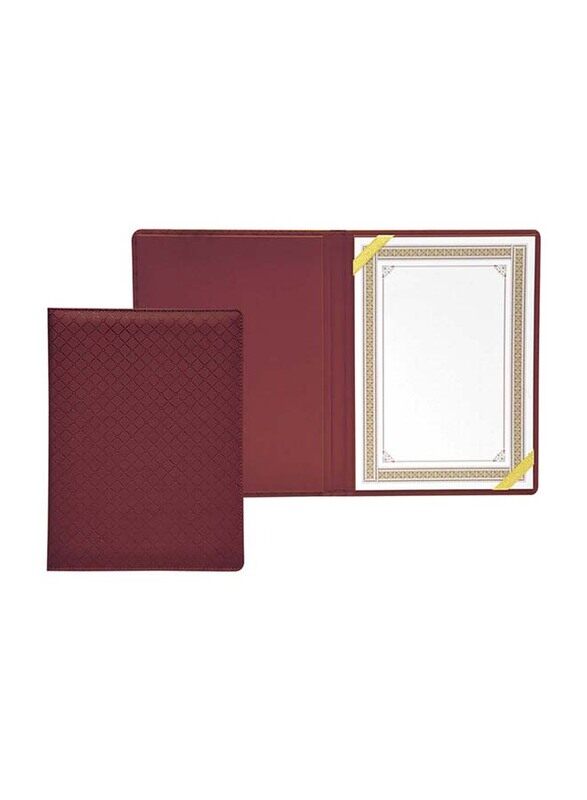 

FIS Executive Italian PU Certificate Folders with A4 Certificate and Gift Box, FSCLCHPUMRD2, Dark Maroon