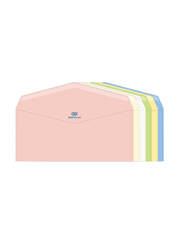 FIS Laid Paper Envelopes Glued, 4 x 9 inch, 25 Pieces, Assorted