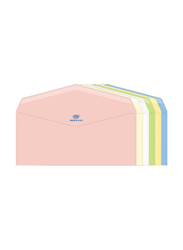 

FIS Laid Paper Envelopes Glued, 4 x 9 inch, 25 Pieces, Assorted