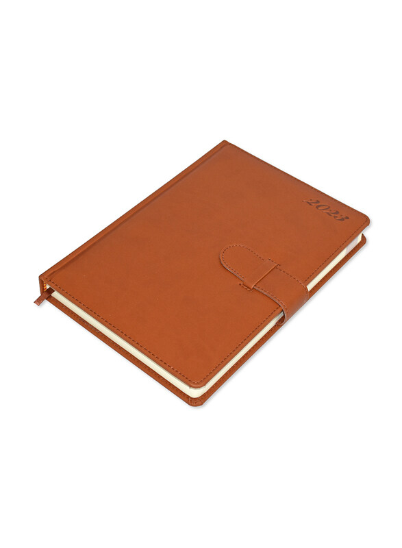 

FIS 2023 Agenda English 1-Side Padded Cover Diary, 400 Sheets, 70 GSM, FSDI75E23BR, Brown