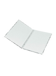 Light 5-Piece Spiral Hard Cover Notebook, Single Ruled, 100 Sheets, A5 Size, LINBSA51701, Black/White