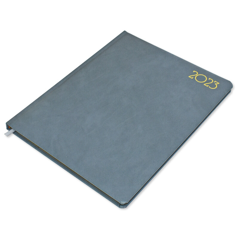 

FIS 2023 English Golden 1-Side Padded Executive Diary with Bonded Leather, 128 Sheets, 70 GSM, FSDI35EGB23GY, Black