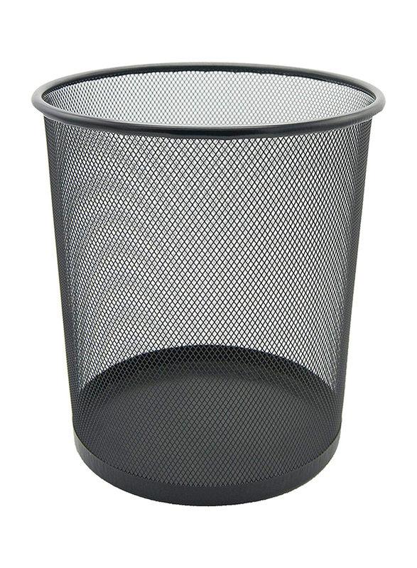 FIS Wire Round Net Type Mesh Waste Baskets, 30 x 34.5 cm, FSWA103BK, Black