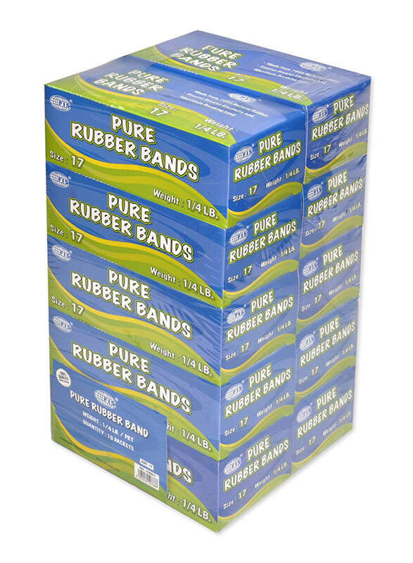 

FIS 10 Boxes Pure Rubber Bands, FSRB17, Size 17, Yellow