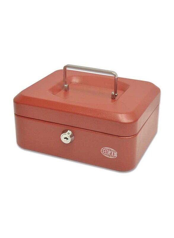 

FIS Cash Box Steel with Key Lock, 200 x 160 x 90 mm, FSCPTS0032RE, Red