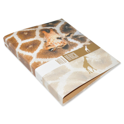 2 O Ring Binder with Printed African Giraffe, 48 Piece, FSBD2A4WA3, Brown/White/Beige