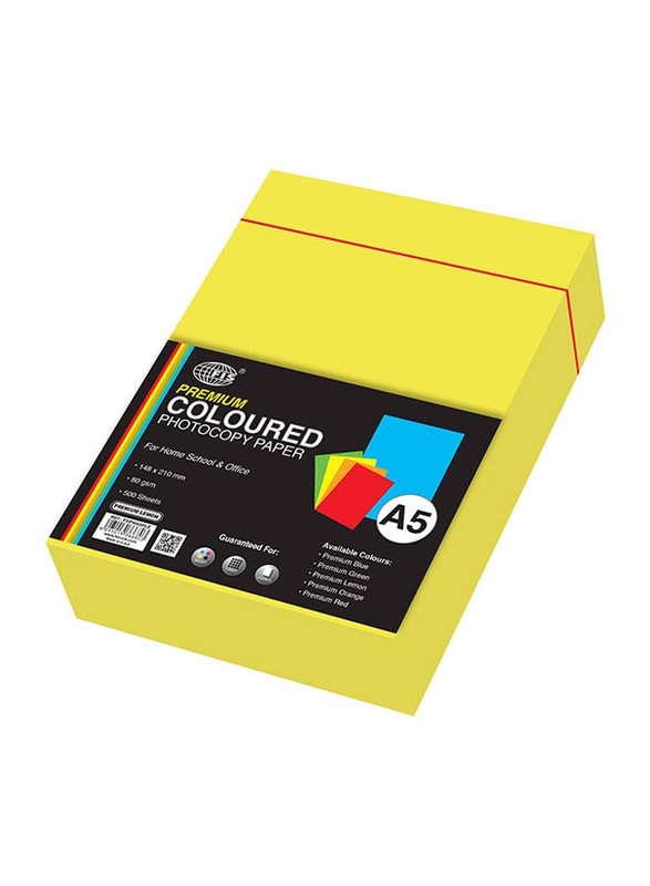 FIS Premium Color Photocopy Paper, 500 Sheets, 80 GSM, A5 Size