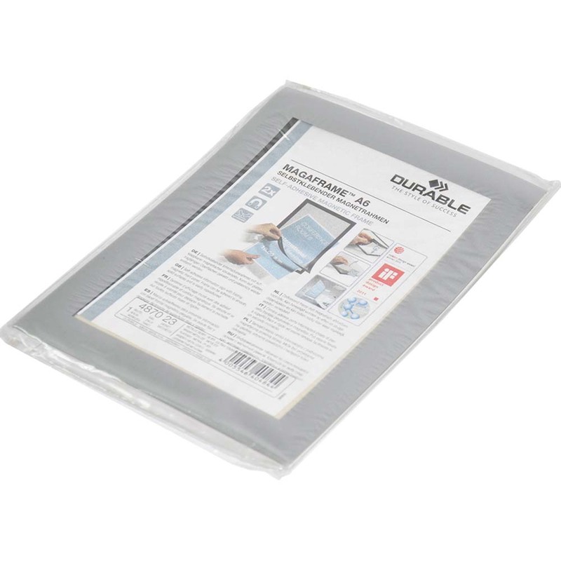 Durable Metallic Magnetic Frames, 2 Pieces, A4 Size, DUMF4872-23, Silver