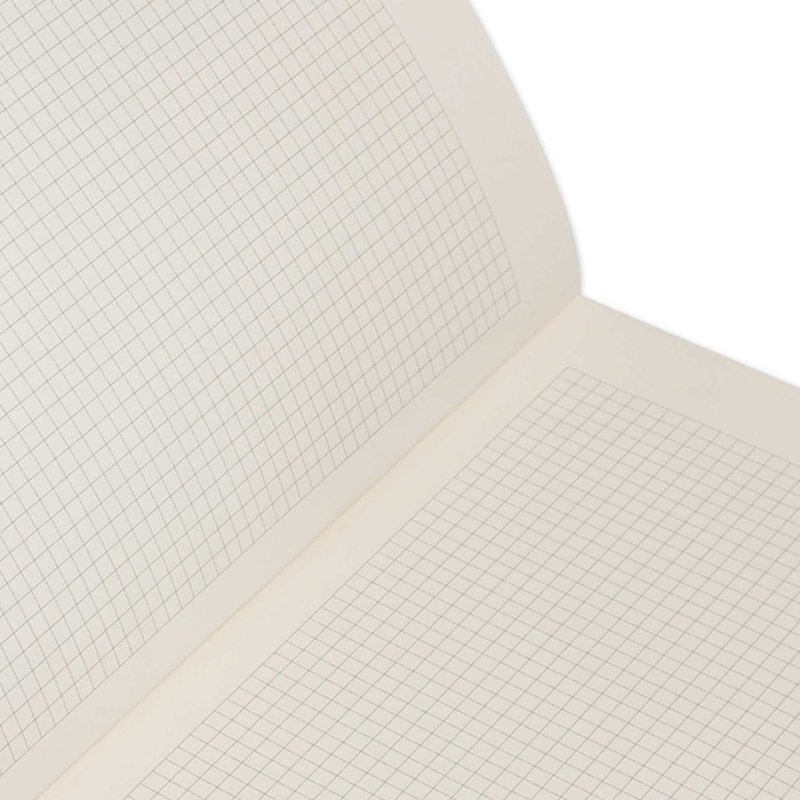 FIS Pvc Soft Cover Notebook with Border, 5mm Square, 80 Sheets, A4 Size, FSNBPV5MMA480GY, Grey