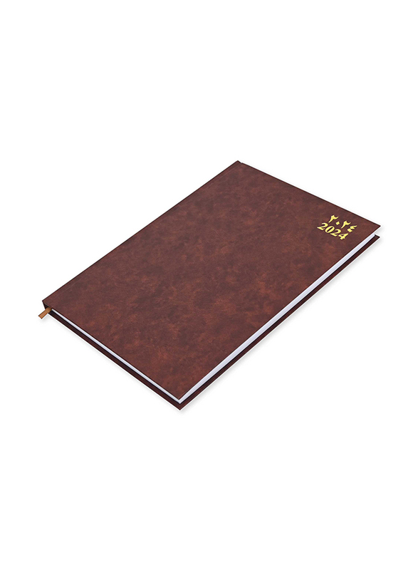 FIS 2024 Arabic/English Saturday & Sunday Combined Diary, 320 Sheets, 60 GSM, A4 Size, FSDI47AE24BR, Brown