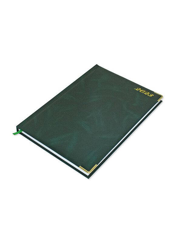 

FIS 2023 Golden Corners English Diary, A4 Size, FSDI42E23GR, Green