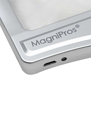 FIS 3x Page Magnifier with Anti-Glare LED, EYMG1816, Silver