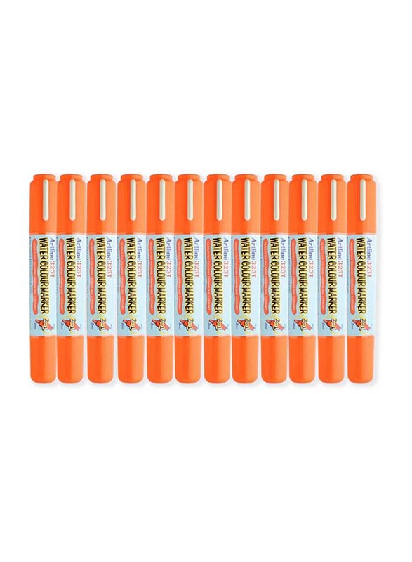 أرتلاين مجموعة أقلام تلوين مائية مزدوجة من 12 قطعة ARMK325OR ، برتقالي