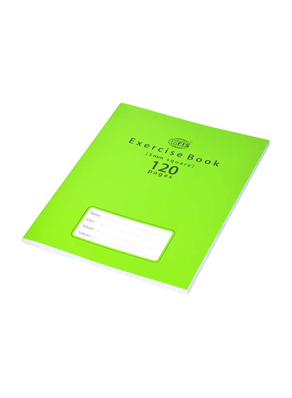 FIS Exercise Note Books, 5mm Square with Left Margin, 120 Pages, 12 Pieces, FSEBSQ05120N, Green