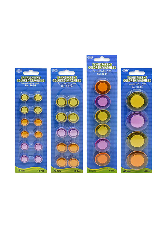 FIS Colored Magnet Set, 4 Pack, FSMI54243444/4, Multicolour