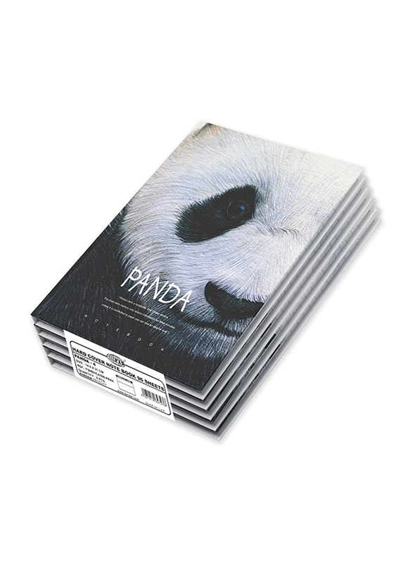 FIS Panda Design Hard Cover Notebook, 5 x 96 Sheets, A5 Size, FSNBHCA596-PAN4, Multicolour