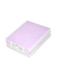 FIS 5-Piece Spiral Hard Cover Single Line Notebook Set, 5 x 100 Sheets, 9 x 7 inch, FSNBS97NA274, Violet