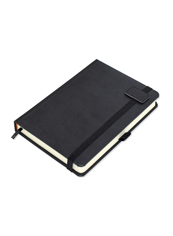 

FIS 2023 1-Day A Page Italian PU 1-Side Padded English Diary, 384 Sheets, 70 GSM, A5 Size, FSDI84E23BK, Black