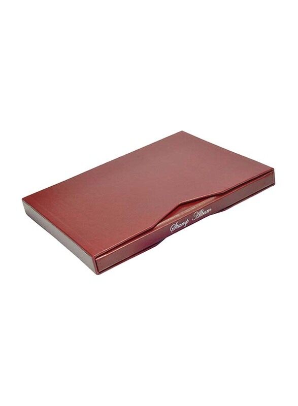 FIS Stamp Album Bonded Leather 8 Sheets, FSSA301X228B8, Maroon