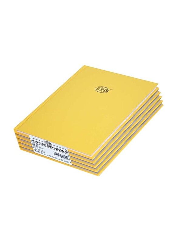 

FIS Neon Hard Cover Single Line Notebook Set, 5 x 100 Sheets, 9 x 7 inch, FSNB97N200, Gold