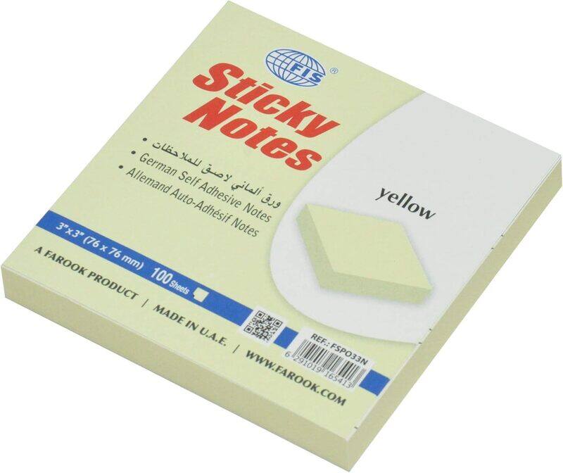 

FIS Sticky Note, 100 Sheets, FSPO33N, Yellow