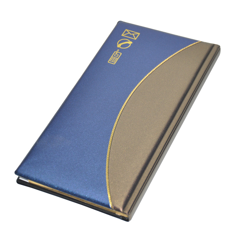 FIS Arabic Address Book with PVC Padded Cover & Gilding, 120 x 240mm, 60 Sheets, FSAD12X24AGS, Blue