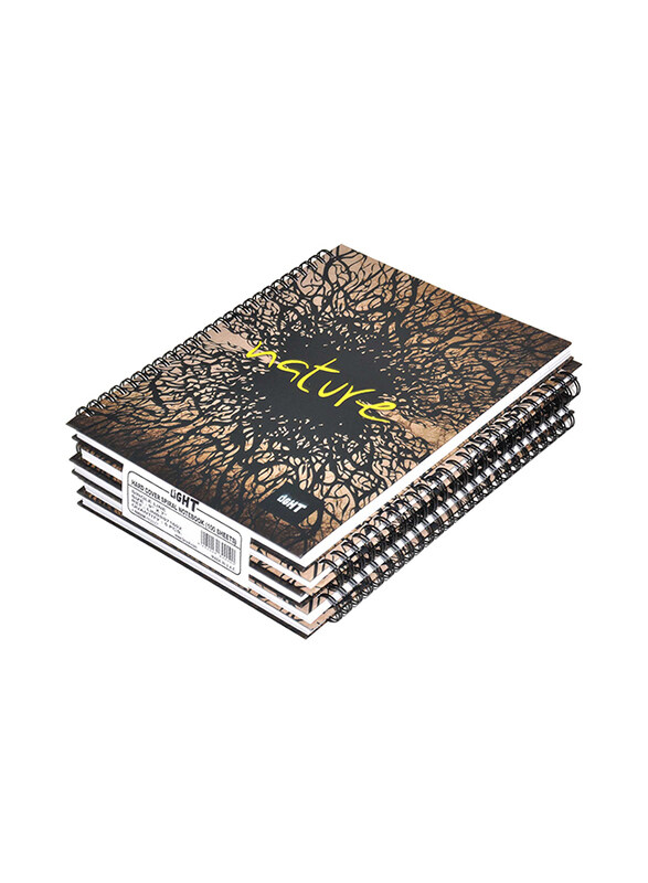 

FIS Light 5-Piece Spiral Hard Cover Notebook, Single Line, 100 Sheets, LINBS971602, Multicolour