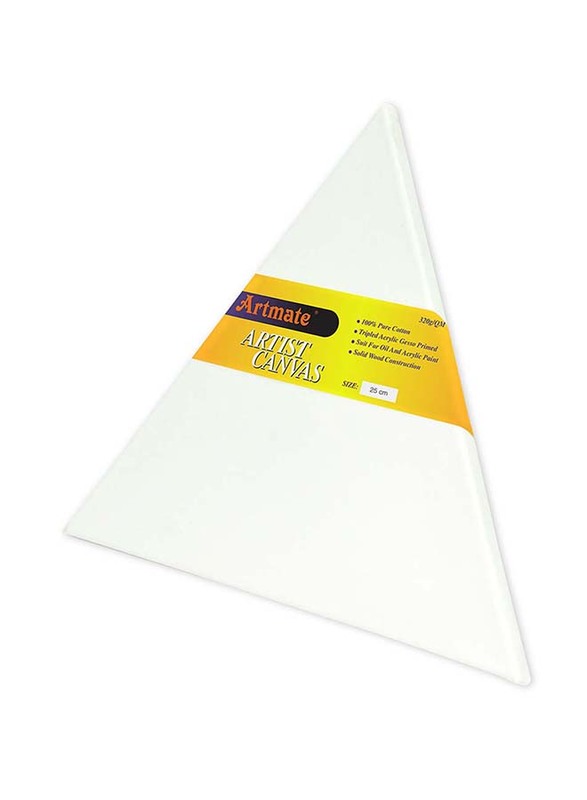 Artmate Triangle Canvas, JIGNT25, 25cm, White