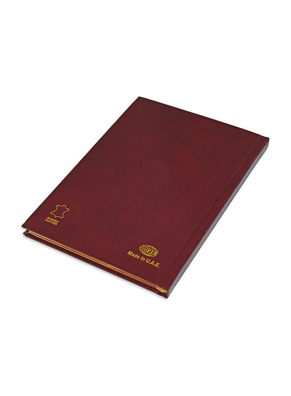 FIS Italian Ivory Paper Notebook with Golden Bonded Leather, 196 Pages, 70 GSM, A5 Size, FSNB1SA5GIVBL, Maroon