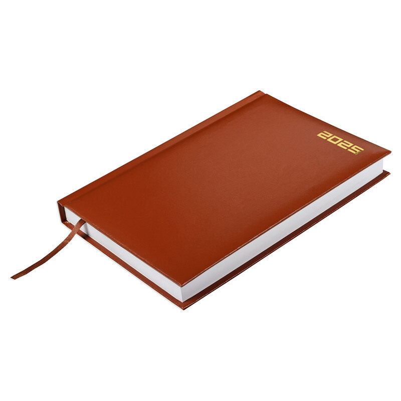 

FIS 2025 Diary, 1 Side Padded Vinyl Material, A5 Size(14.8x21cm), Russian, Brown Color-FSDIRU0125BR