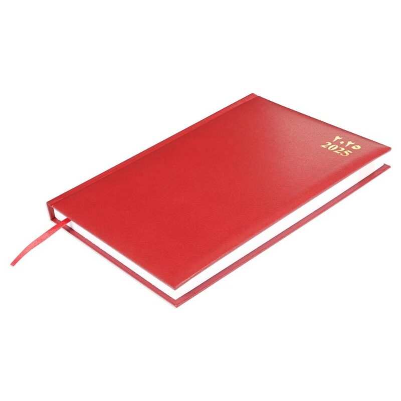 

FIS 2025 Agenda Diary, Vinyl Materials, 1 Side Padded Cover, 1 Day a Page, Size 170x240mm, English/Arabic, 60gsm White Paper, Maroon Color-FSDI75AEVN2