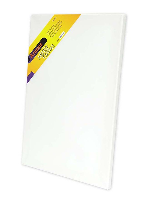 Artmate Stretched Back Stapled Canvas 280 GSM, JIGNE09-3545, 35 x 45cm, White