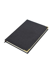 FIS Executive 2023 Italian PU Padded English Diary, 384 Sheets, 70 GSM, FSDI88EP23BK, Black