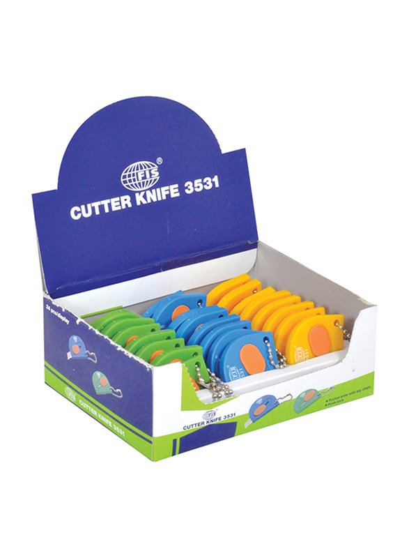 FIS Kraft Cutters with Key Chain, 24 Pieces, Multicolour