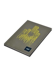 Light 5-Piece Hard Cover Notebook, Single Line, 100 Sheets, A4 Size, LINBA41806, Dark Grey