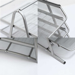 FIS 4-Shelf Wire Mesh Office Trays, A4 Size, FSOT103SL, Silver