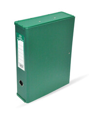 FIS Colored PP Rigid Box File with Plastic Sides, 210 x 330 mm, FSBFRPLGR, Green