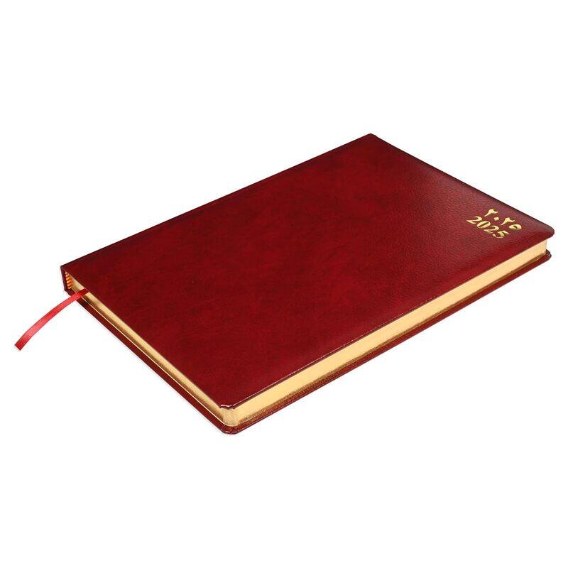 

FIS2025 Diary, Bonded Leather Materials, 1 Side Padded Cover, Gilded Edges, Round Corners, Arabic/English, Size A4(210x297mm), Maroon Color-FSDI45AEGB