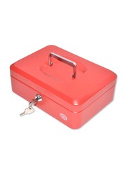 FIS Cash Box with Key, 10 Inch, FSCPTS0025RE, Matt Finish Red