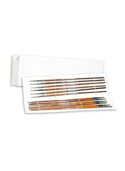 Artmate Round 6 Size Artist Brushes, JIABSx101r-6, 12 Pieces, Brown