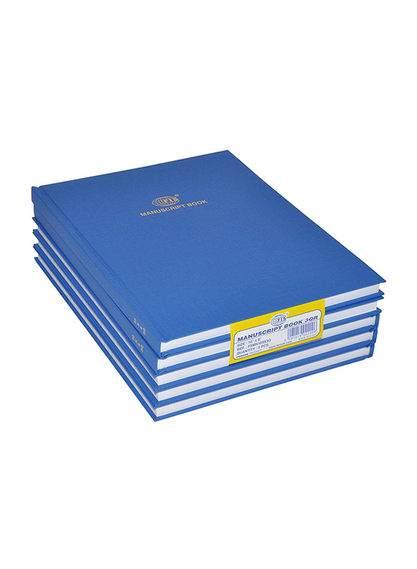 FIS Manuscript Notebook Set, 8mm Single Ruled, 3 Quire, 5 x 144 Sheets, 10 x 8 inch Size, FSMN10X83Q, Blue