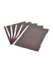 Durable 50-Piece Clear View Folder with Vertical Label Strip Set, A4 Size, DUPG2570-11, Brown