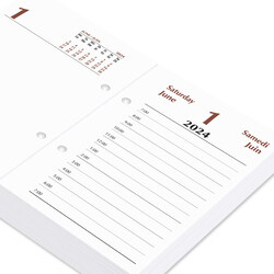 FIS 2024 Arabic & English Block Calendar 1 Day Per Sheet, 60 GSM, White Paper, FSBCAE24, Blue/White