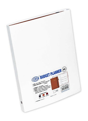 FIS White Paper Budget Planner with Elastic Pen Loop German Bonded Leather, 128 Pages, 100 GSM, A5 Size, FSORA5BPLANBL, Brown