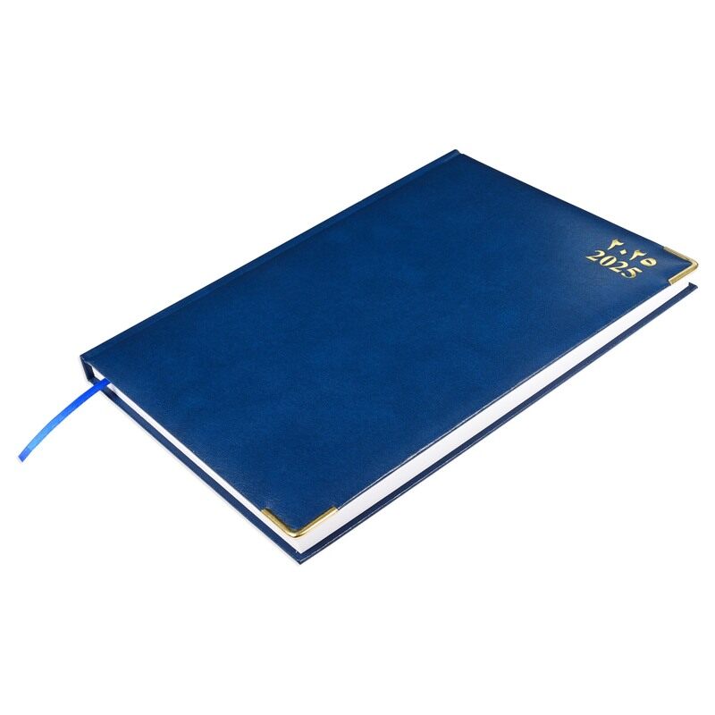 

FIS 2025 Diary, 1 Side Padded Vinyl Material, Gold Corners, A4 Size(21x29.7cm), Arabic & English, Blue Color-FSDI42AE25BL