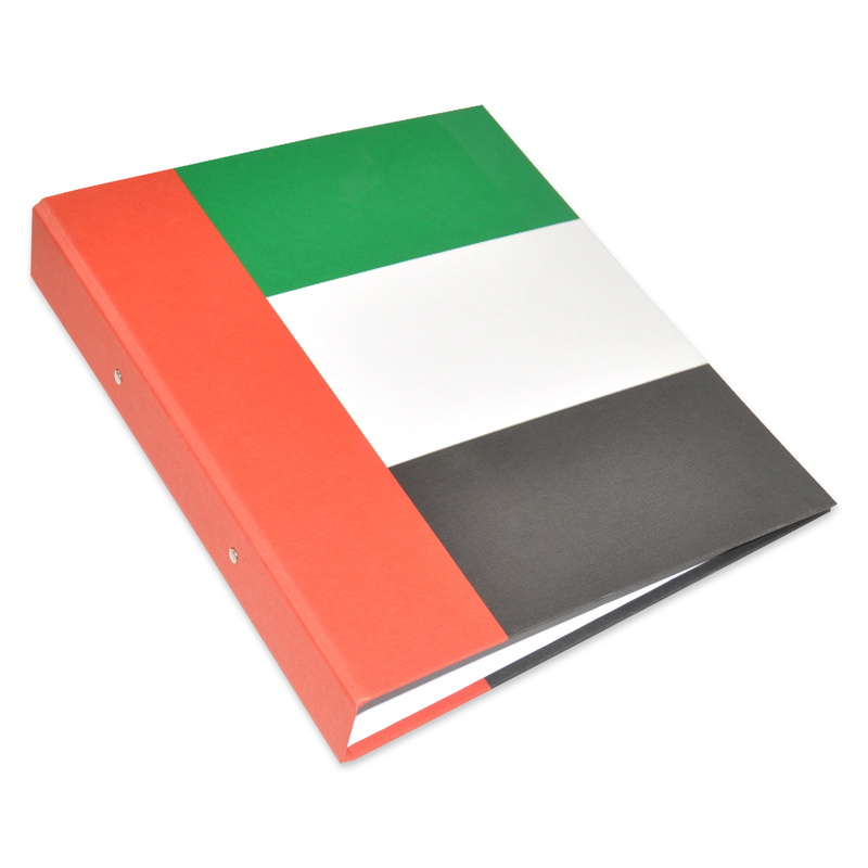 2 O Ring Binder with Printed UAE Flag, 48 Piece, FSBD2OA4UAE, Red/Green/White