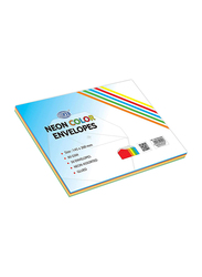 FIS Colour Glued Envelopes, 50-Piece, 80 GSM, 145 x 200mm, Neon Assorted